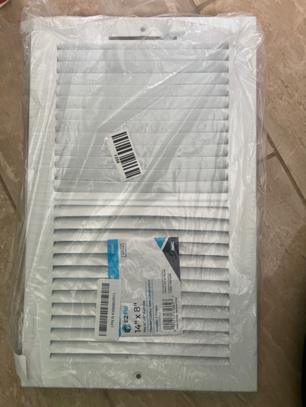 New White 14 x 8 Inch Vent Register Cover